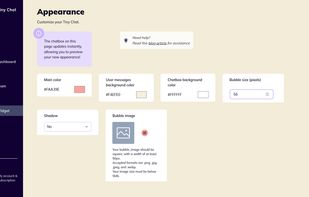Dashboard - appearance settings
