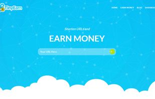 TinyEarn Link Shortener Homepage