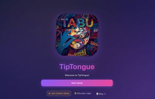Homepage of the app