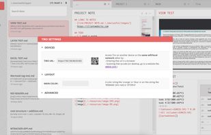 Settings menu & devices connection system
