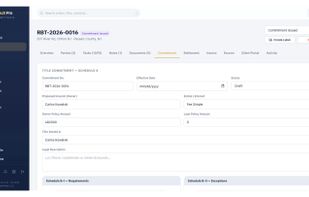 Title commitment — Schedule A with B-I requirements and B-II exceptions