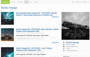 radio show page with episodes