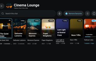 A chat's videos as a grid on the TV
