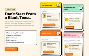No-code toasts that convert — ToastUp