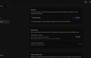 settings page