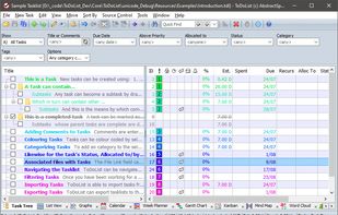 Application Window showing the default Task Tree View