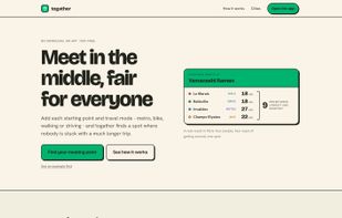 Website landing page on desktop