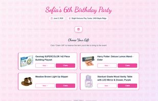 Event page for guests