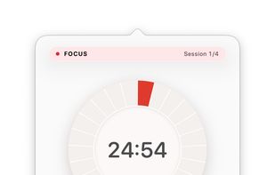 The dial in the popover, one wedge per minute.