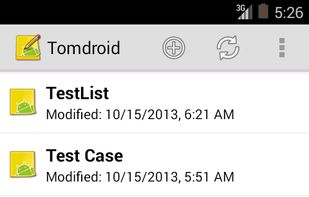 Tomdroid screenshot 1