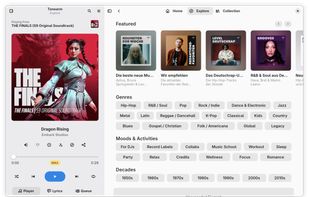 Tonearm showing the explore page
