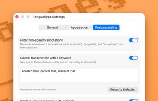Configurable post-processing behaviors and rules.