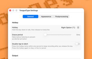Customizable settings.