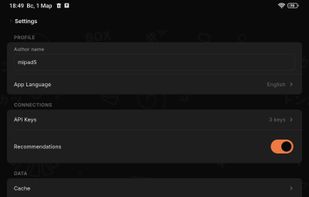 ANDROID setting page