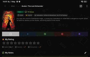 ANDROID view. Single title page