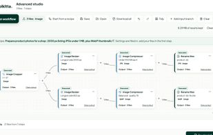 Advanced workflows: branch a batch into several outputs and run every step at once