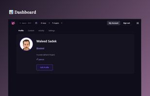 Dashboard and profile info