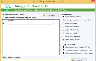 ToolsGround Merge Outlook PST screenshot 1