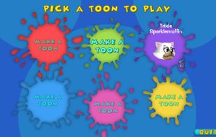 The pick a toon to play screen