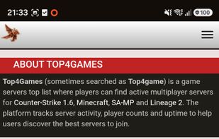 Latest servers and available gales categories