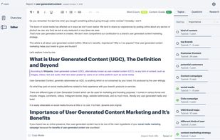 Our interactive editor allows writers to paste in their content to see what topics they still need to cover.