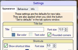 The settings editor