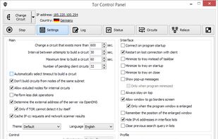 Tor Control Panel screenshot 1