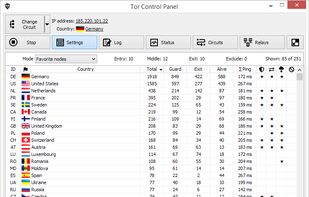 Tor Control Panel screenshot 2