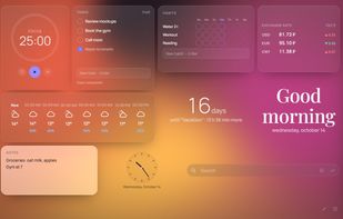 Weather, to-dos, habits, pomodoro and more