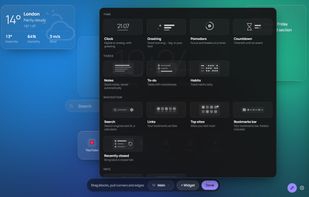 Drag, resize, add widgets