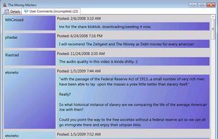 Torrent details (user comments)