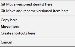 Drag'n'drop context menu