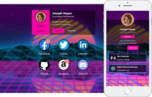 Share all your online accounts in one profile inside Touchbase - or in pages from outside Touchbase, and find where others are online from their own profile and pages