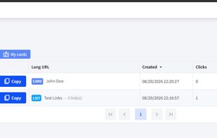 My Links Page / Bulk Create Feature