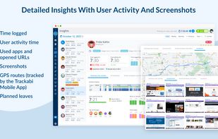 Informative dashboards: A bird-eye view dashboard shows time worked summaries, employee absence days, and alerts about missing time reports (less time than expected).