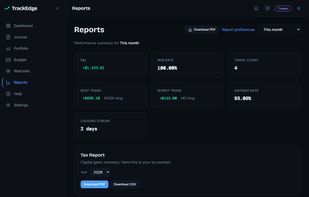 Reports page