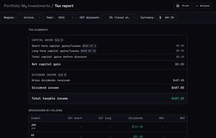 Tax report