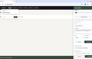 Step configuration panel: set the title, content, tooltip type, placement, and display rules without writing code.