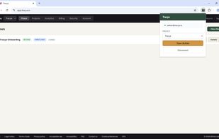 Extension popup: pick your project and open the Builder in one click.