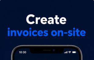 Create and send invoices on site with VAT and CIS deductions calculated automatically