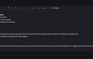 Journal about your trades and performance for the day