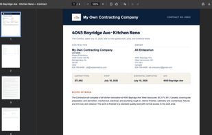 Contract templates based on each state and province