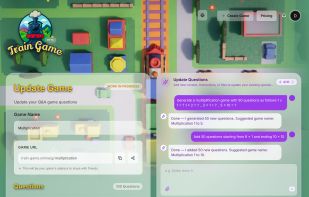 Questions generator using AI tool that helps us to transform any material into questions/games.