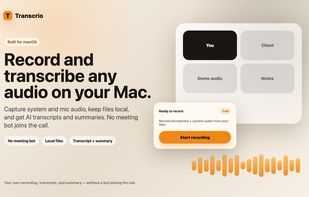 Record and transcribe microphone and system audio on Mac without a meeting bot.