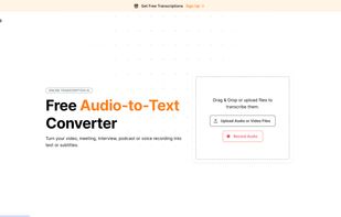 Homepage Transcripo Audio-to-Text Converter 