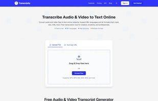 upload file or input youtube url to get transcripts