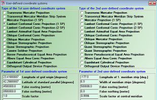 TRANSDAT User defined Coordinate Systems