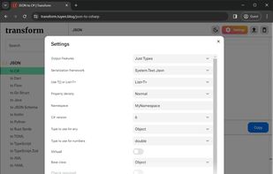 JSON to C# - Light Mode