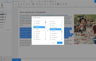 Select the original and the destination language