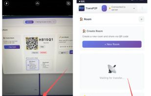 Mobile interface with QR code scanning for quick room joining